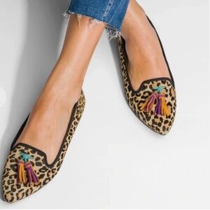 NWOT Hush Puppies Women's Sadie Tassel Casual Slip-On in Leopard, size 8